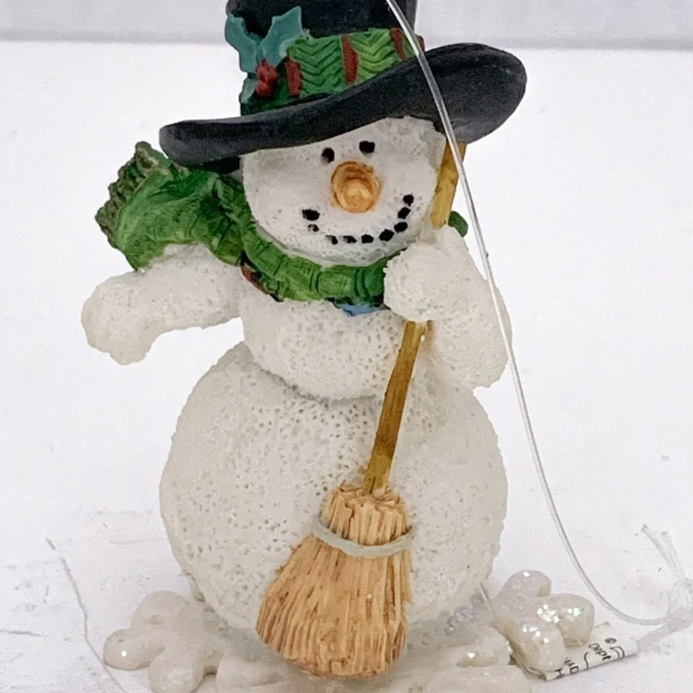 NWT Department 56 Snowman Ornament Top Hat Broom Vintage Classic Holiday Gift